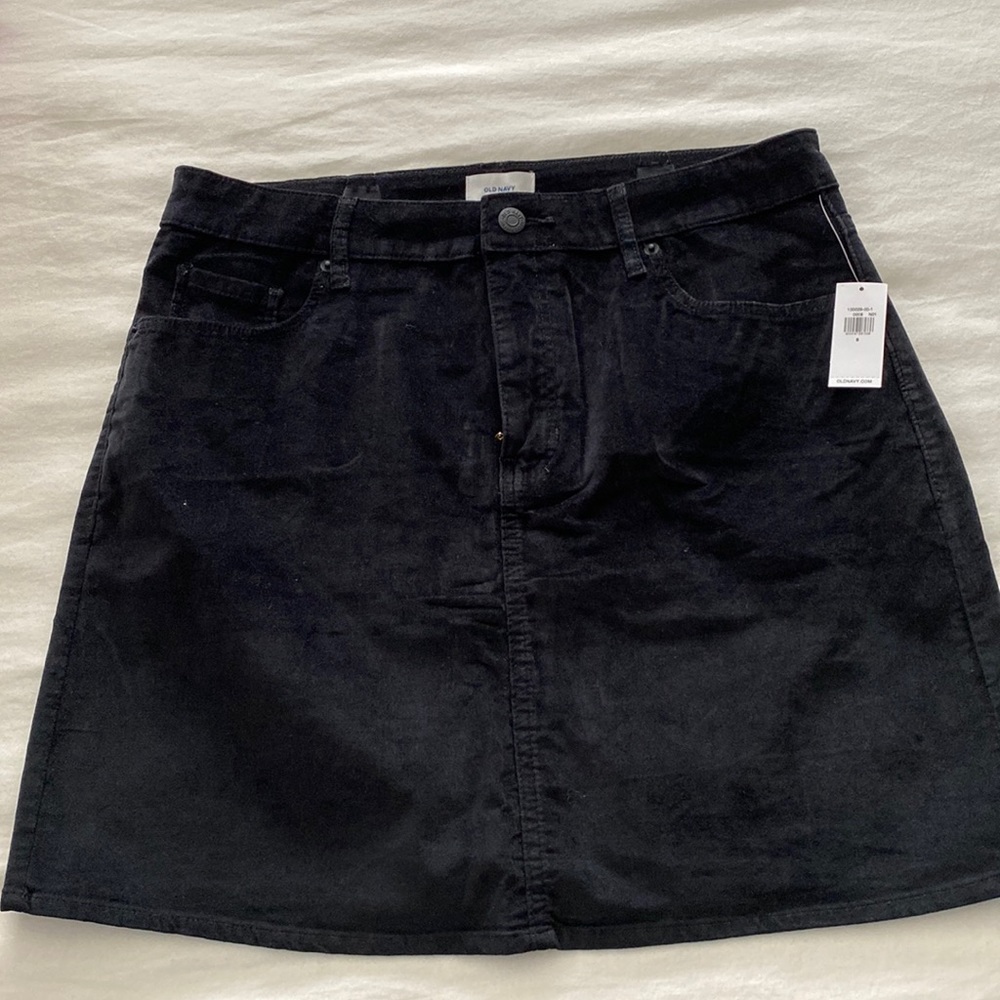 NWT! Black velvet/suede mini skirt